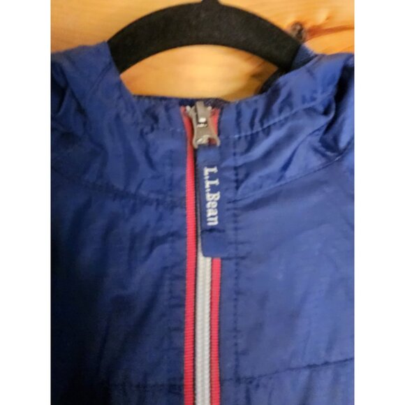 L.L. Bean Full Zip Rain jacket Windbreaker Navy size 6X/7 Small - Picture 6 of 13